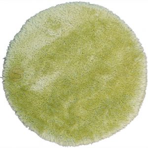 שטיח שאגי ירוק עגול עבודת יד